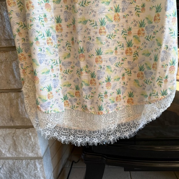 LC Lauren Conrad Pastel Floral Pineapple Top Tie Back XS - Picture 3 of 6